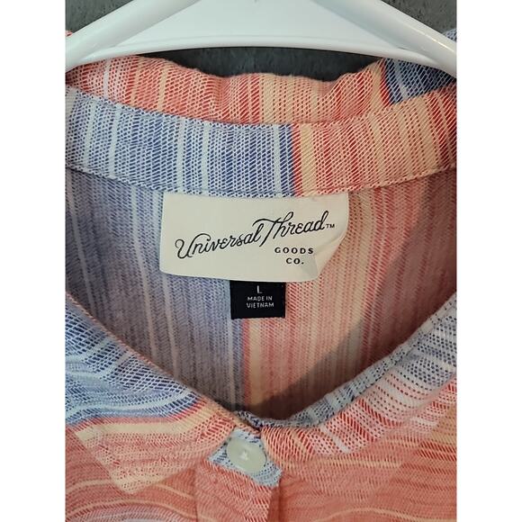 Universal Thread Women’s Button-Up Shirt – Size L – Orange & Blue – GUC Boxy Fit - Picture 4 of 7